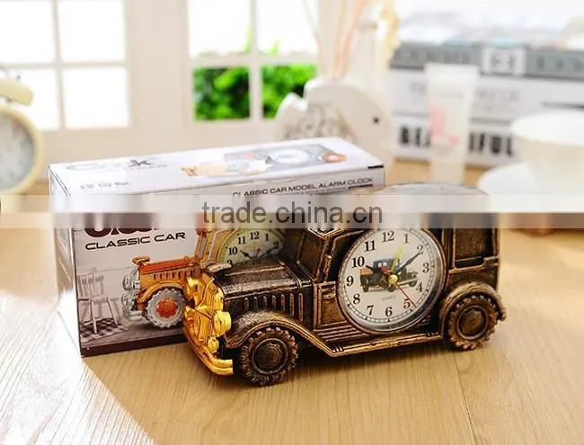 Classic car alarm digital pointer plastic table clock