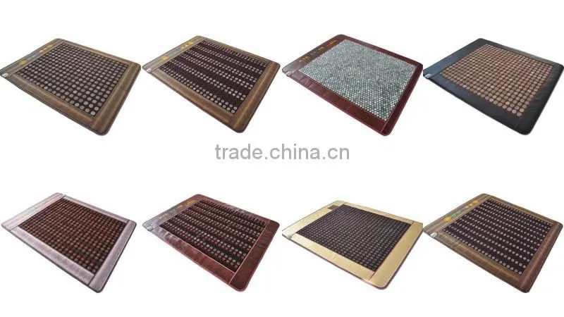 led photon light mat germanium maifan clay tourmaline ceramic Far infrared thermal heating therapy stone mattress pad