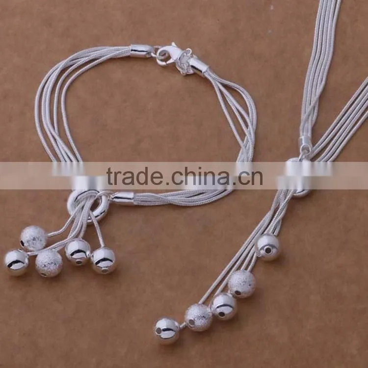 beautiful plated china wholesale 925 silver jewelry set
