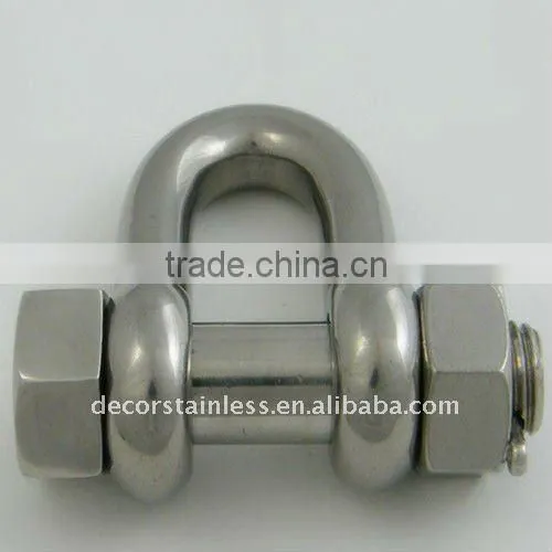 Stainless steel anchor shackle with over size bolt pin