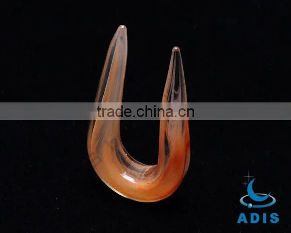Indian U-shape glass earring expander tunnel plug
