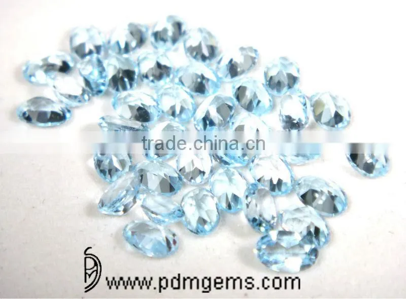 Sky Blue Topaz Semi Precious Gemstone Oval Cut Faceted Lot For Sale From Manufacturer