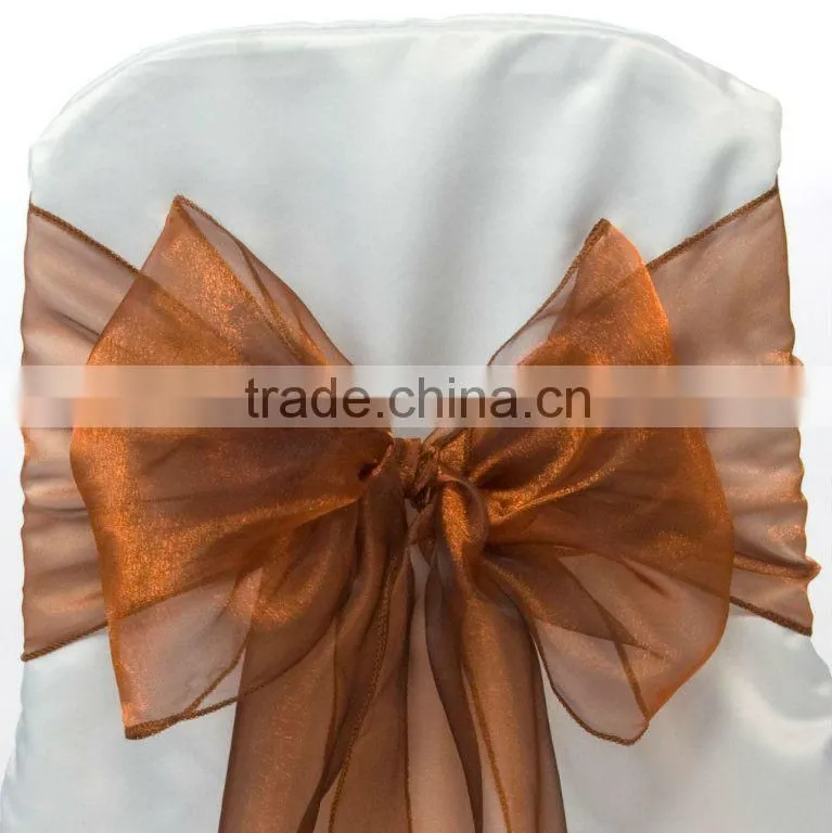 BLACK ORGANZA SASHES CHAIR BOW SASH WEDDING SASHES