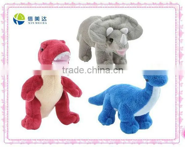 Funny plush animal shaped backpack with dinosaur