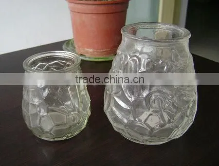 transparent glass pumpkin jar