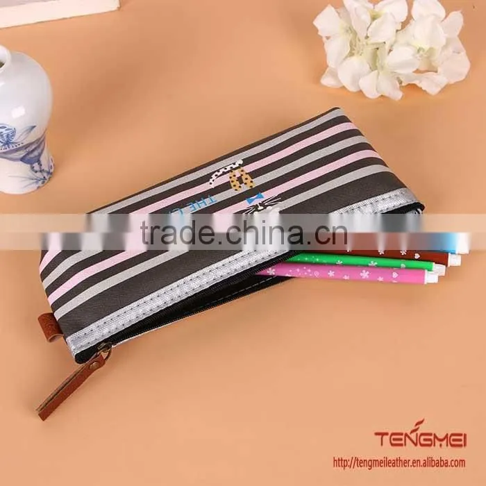 Own design stripe pencil case for school