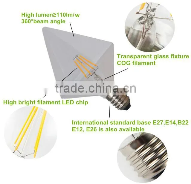 DIY Diamond Decorative Filament Light Bulb E27 led light bulb cool white