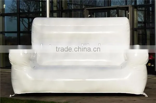 giant white inflatable sofa /flocked inflatable sofa bed furniture / inflatable living room furnitur