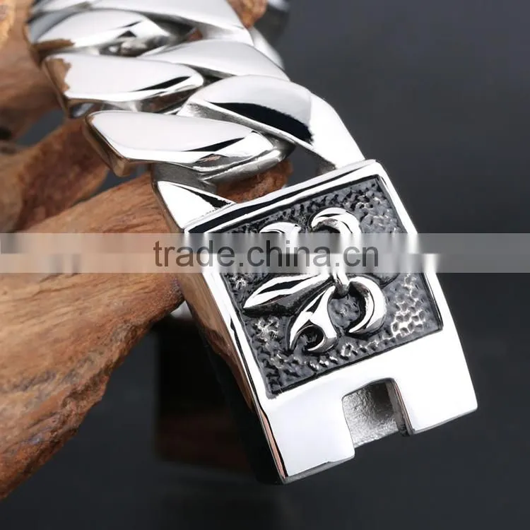 2016 new product stainless steel skull bracelet designs jewelry fashion bracelet bike chains for men /women