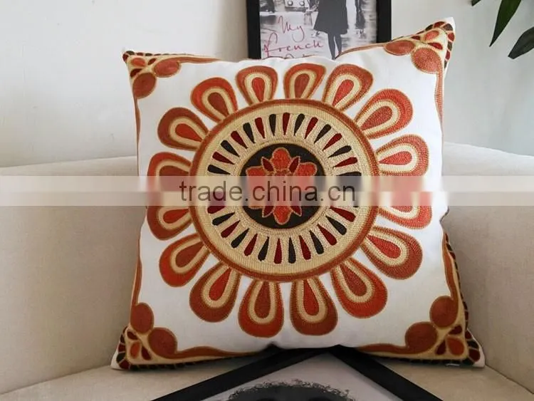 High Quality Household Embroidery Cotton Pillow Case Cover, Living Room Sofa Chair Office Squire Geometric Cushion Cover