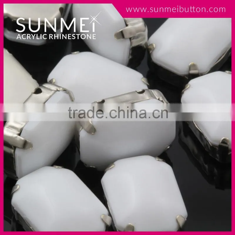 High Quality Square Shape Plastic Rhinestone Trimming for Dress