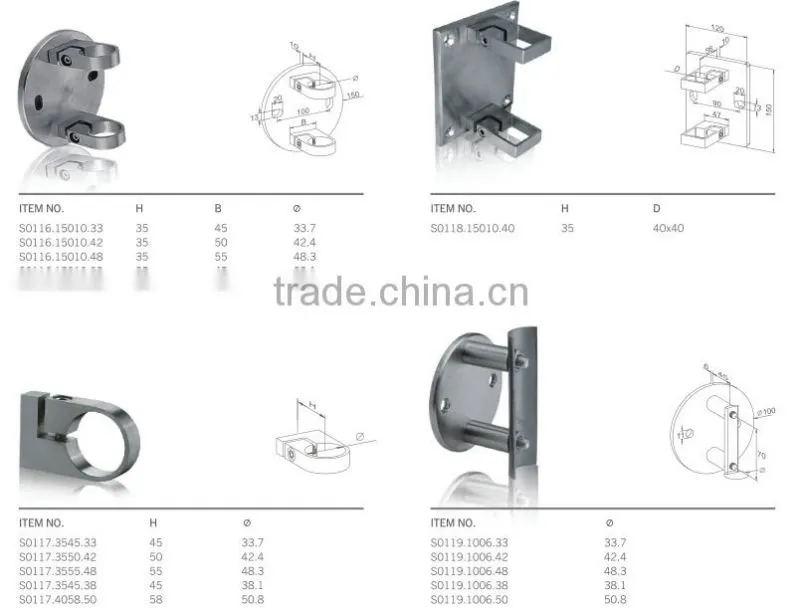 factory stainless steel railing staircase steel wall mounting baluster bracket