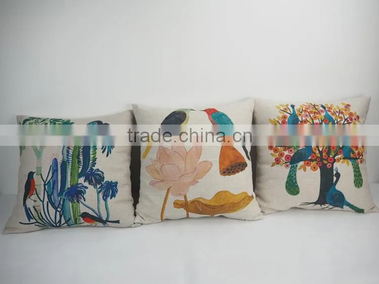 Custom bird design digital print wholesale pillow case with plain style