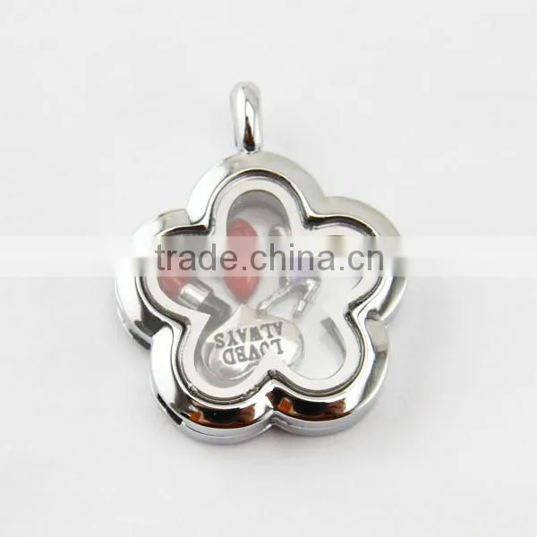 30MM round crystals locket pendant necklace