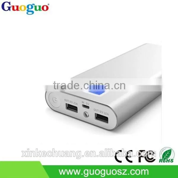 Hot Sale colorful 5000mah li-polymer portable power bank with bule LCD screen