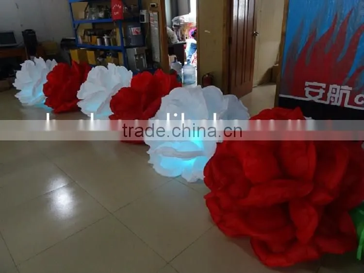 Lighting Inflatable Red and White Rose Flowers