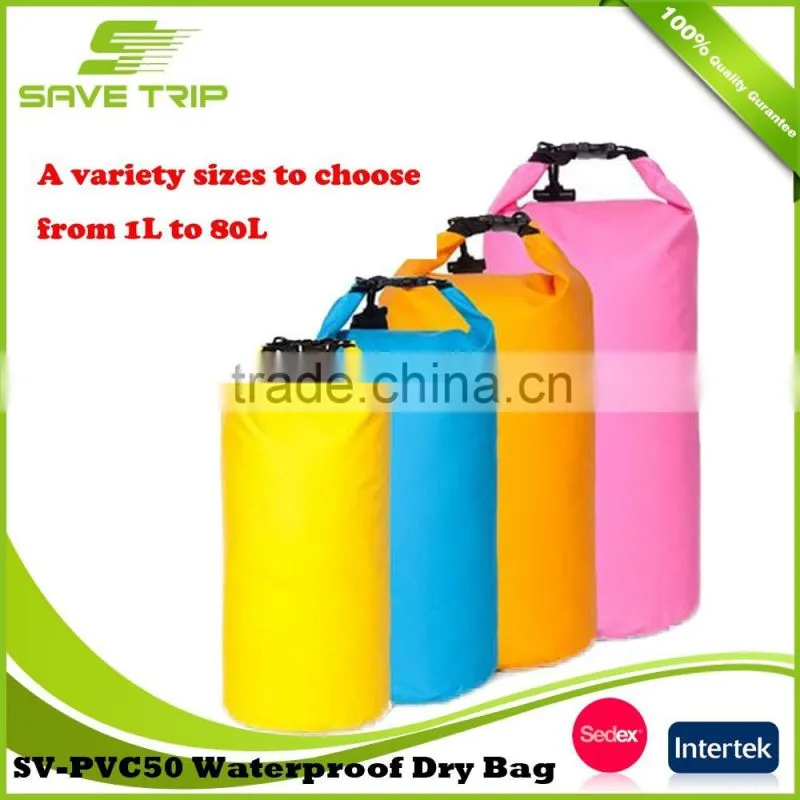 1L to 80L roll top light weight custom logo waterproof outdoor dry bag with shoudler strap