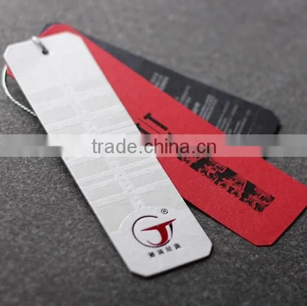 New design custom paper garment hang tag with eyelet and string