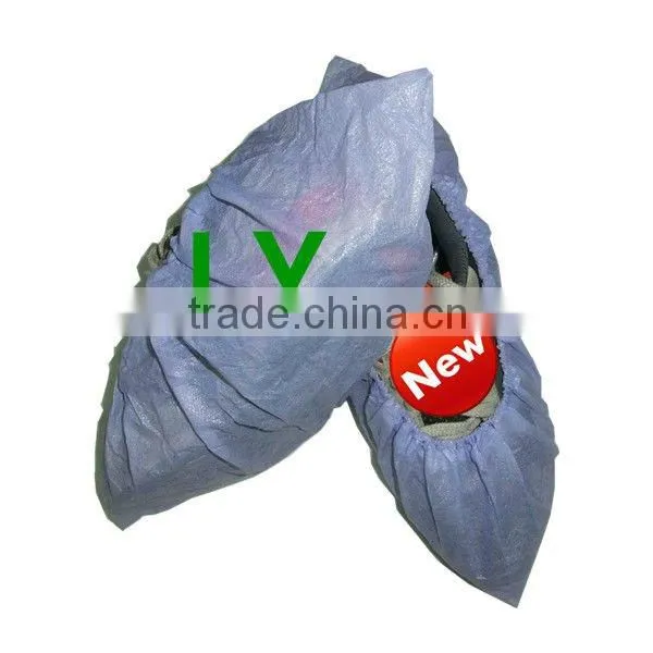 Disposable Purple PE shoe covers for women