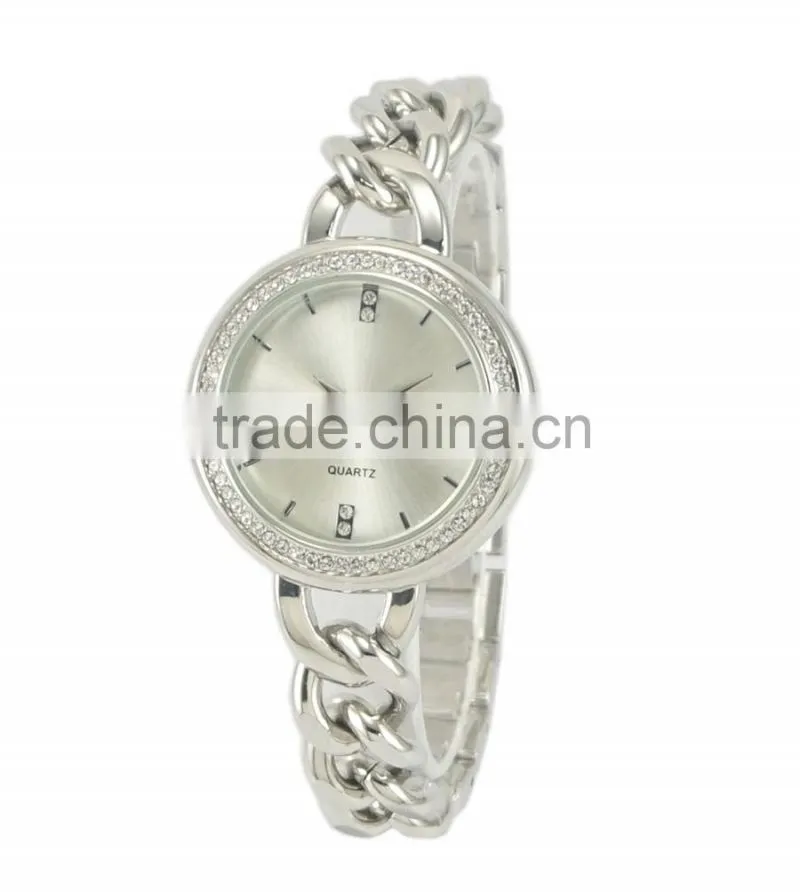 Women's elegant chain bracelet quartz three colors good plating custom made watches