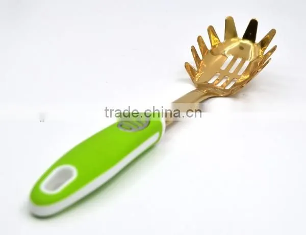 Classic Quality China Manufacturer gold plating stainless steel Spaghetti Server Spoon