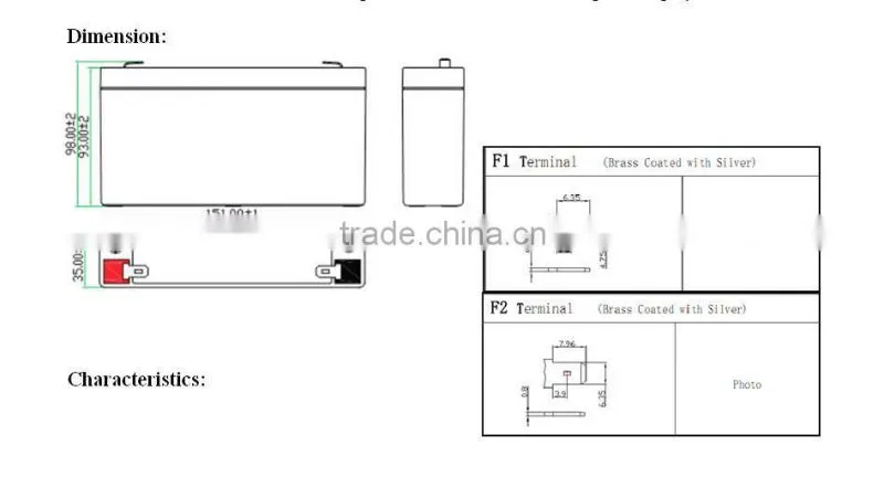 Factory direct sale 6v7ah valve regulatd lead acid battery ups batteries