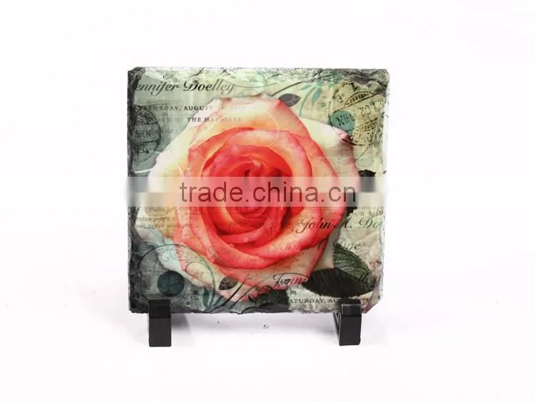 Customed wholesale 6" *6" *0.35 " blank square sublimation photo rock slate