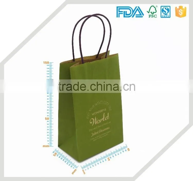 high quality small hand-made kraft gift paper bag