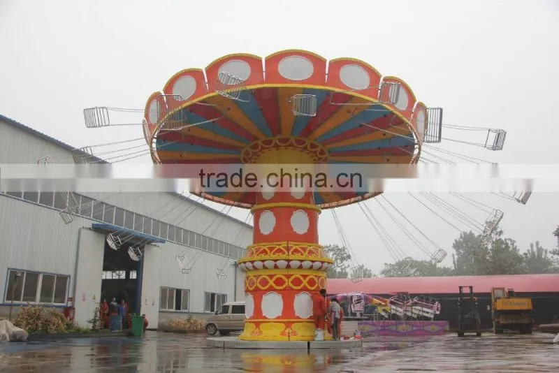 Funfair Swing Flying Chair Rides / Free Fall Tower / Amusement Park Equipment
