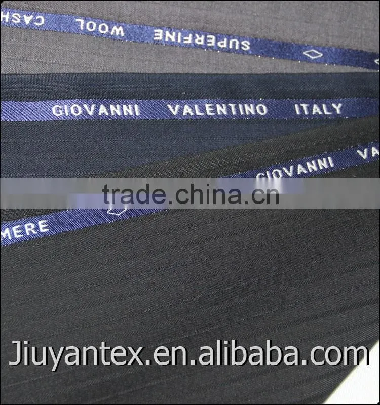 Beautiful wool blend trw stripe weave customized selevdge senior quality men dress uniform suiting textile fabric through SGS
