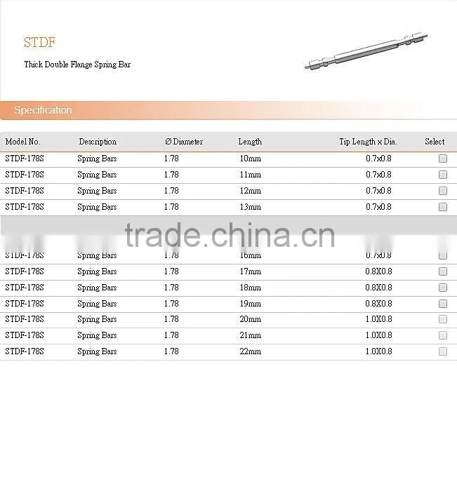 304 stainless steel watch spring bar