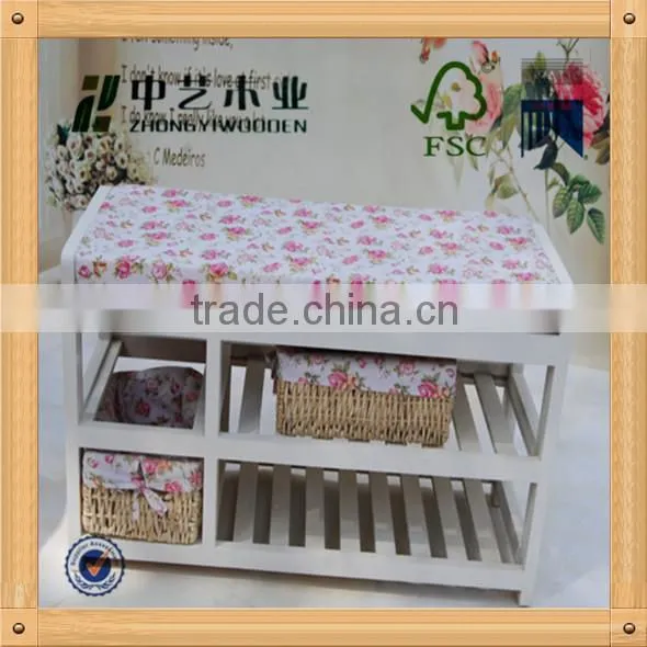 FSC&SA8000 2014 latest antique design cheap bedroom wooden furniture with cloth baskets