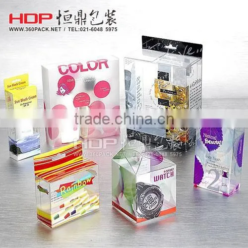 Custom made clear plastic folding box for phone case china supplier