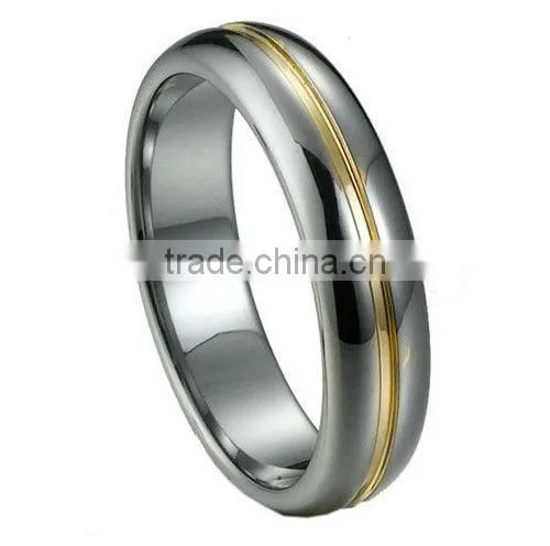 2013 new trendy wholesale tungsten ring , direct factory fashion accessories for men,gold-plated jewelry