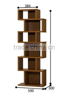 Euro style particle board bookcase bookshelf