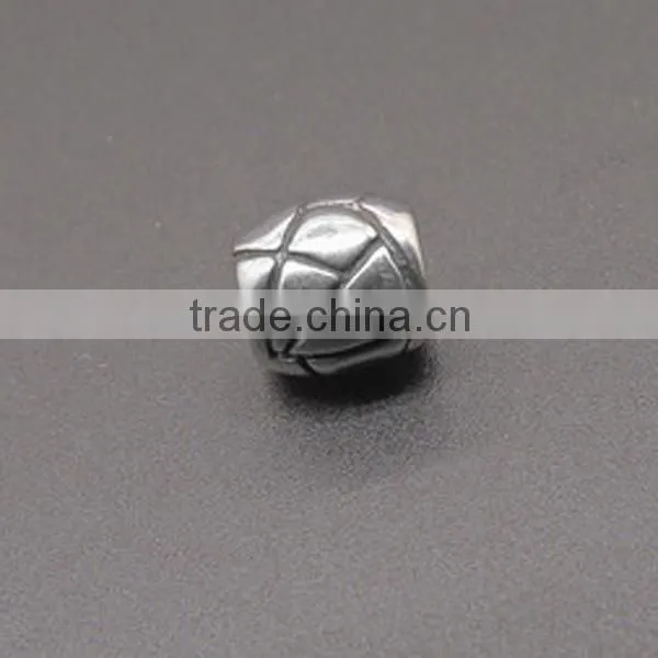 Antique silver beads with stainless steel casting charm for jewelry bracelet