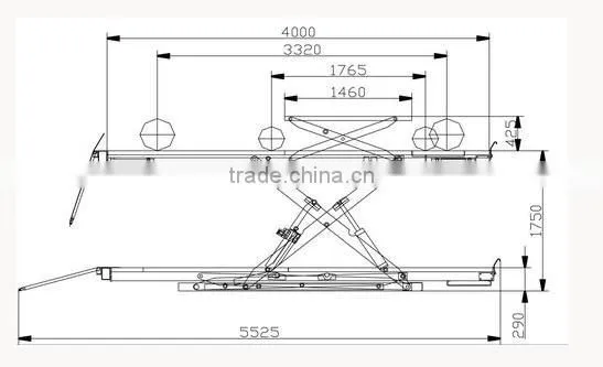 6T scissor type wheel alignment hydraulic lifts