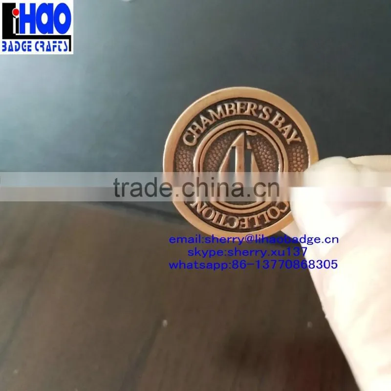 2016 High quality die casting cheap custom coins with hollow out logo