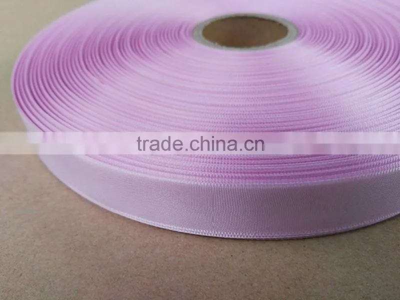 High quality ribbon for clothing labels, 100% polyester plain woven satin ribbon