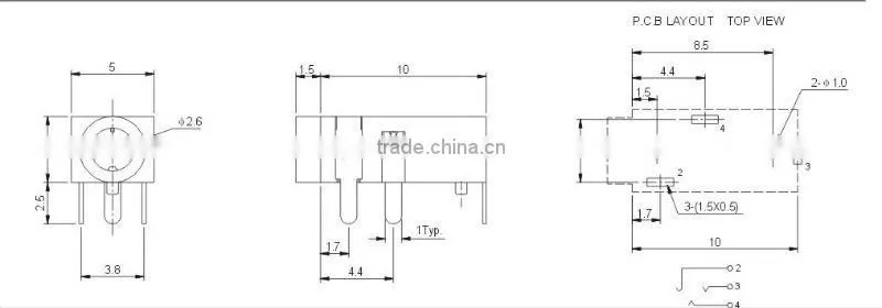 3.5 audio jack PJ-204-H