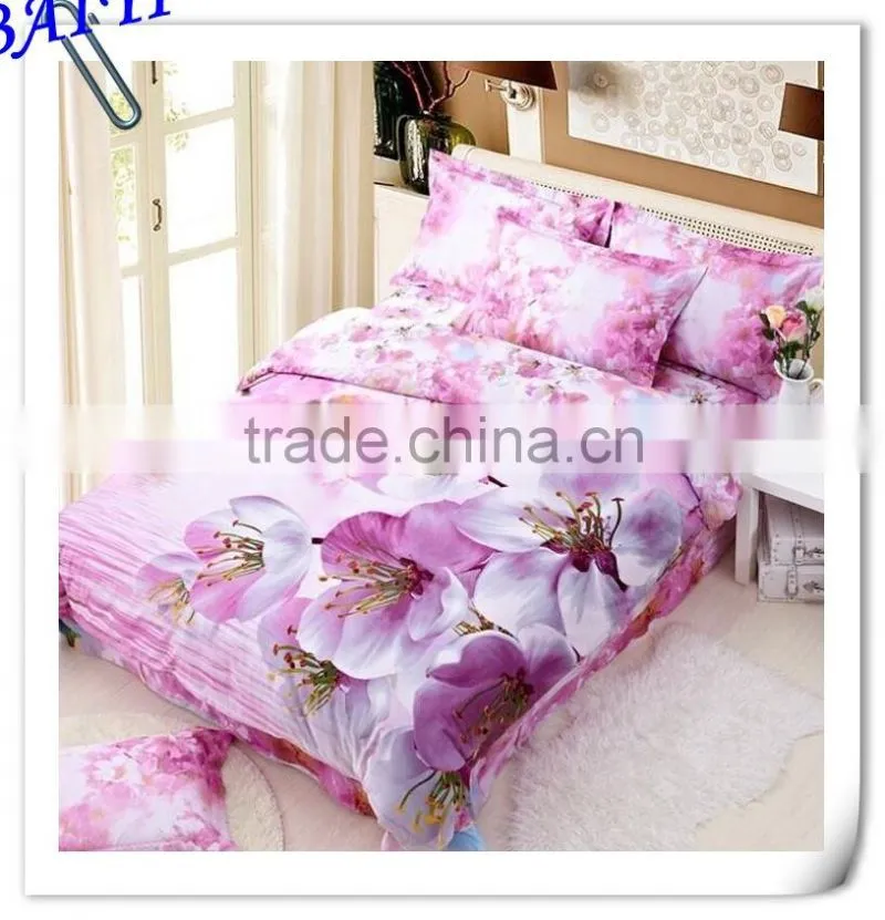 3D reactive printed 100% Cotton quilt cover sets from China manufacturer