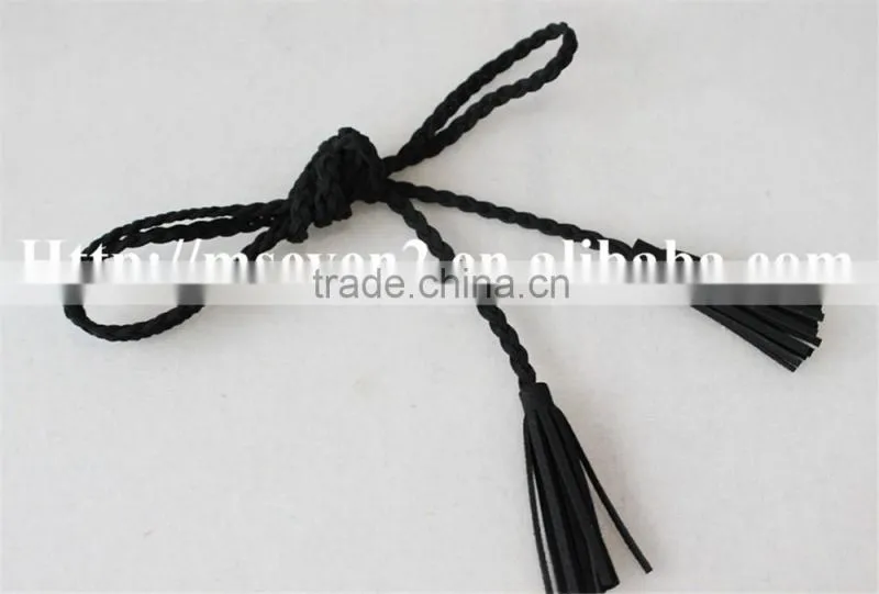 customized size plastic material non-elastic tessles trim, flexible plastic trim in black for jacket