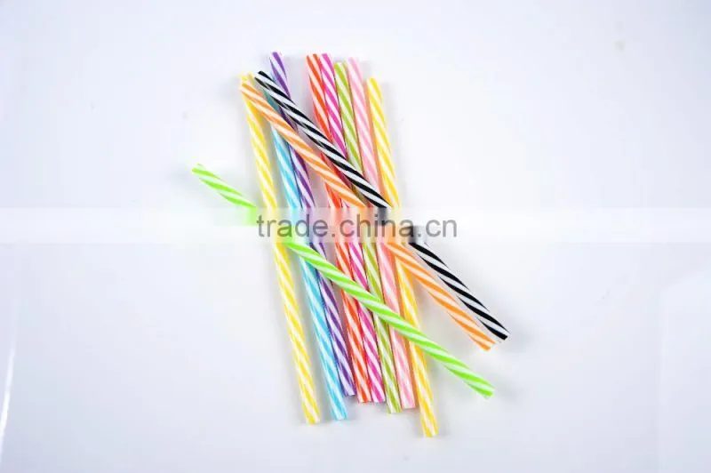 kinds of pattern pp spiral drinking straws with dual colors