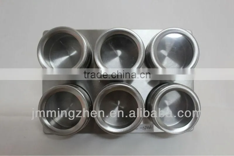 7pcs magnetic spice jar set with stand,spice set,magnet spice set ,glass spice set
