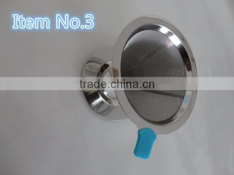 supreme stainless steel pour over coffee dripper/reusable coffee filter/camping coffee maker