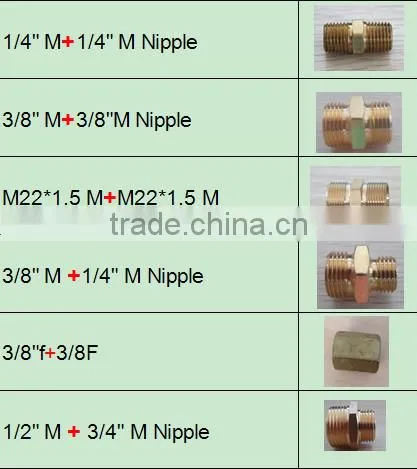 various sizes double brass Nipples
