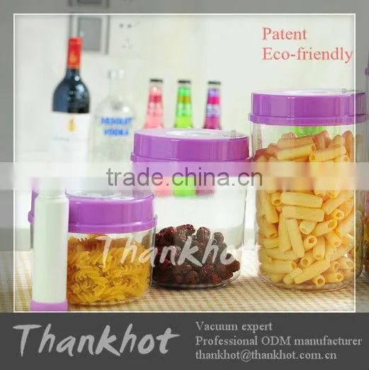 Round vacuum vegetable crisper set with pump