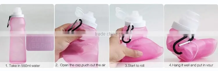 320ml small volume silicone kids water bottle