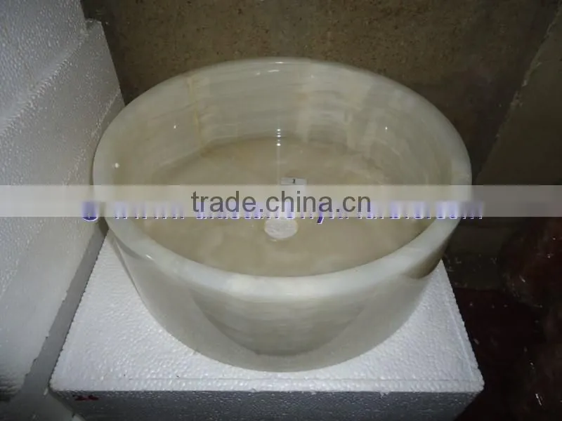 High Quality NATURAL STONE PURE WHITE ONYX SINKS BASINS COLLECTION