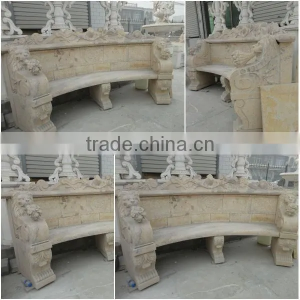 Garden Hand Carved Natural Stone Bench